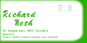 richard meth business card